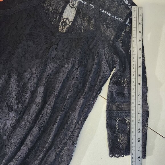 City Triangle Womens S Black Lace Dress Sheer Whimsigoth Fairycore - Picture 12 of 13